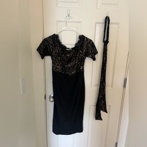 Kimi and Kai XS Maternity Lace Little Black Dress